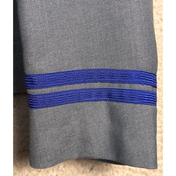 Vtg 70s Greyhound Bus Drivers Howard Uniform Wool ZipUp Jacket Gray Blue Costume - Picture 13 of 16